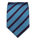 ERMENGILDO ZEGNA BLACK TAG Blue Striped Silk Tie ITALY 59"/ 3.2" EC