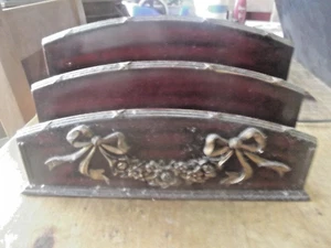 Vintage Office Stationary / Letter Rack with Swags & Ribbons Decoration - Picture 1 of 5