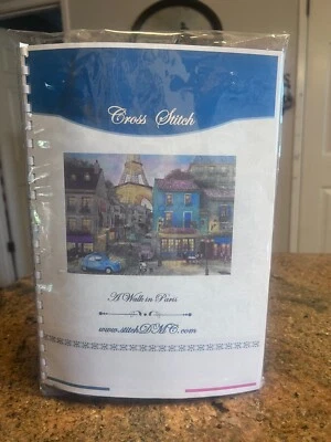 Cross Stitch Pattern DMC "A WALK IN PARIS"  RARE - Image 1 of 3