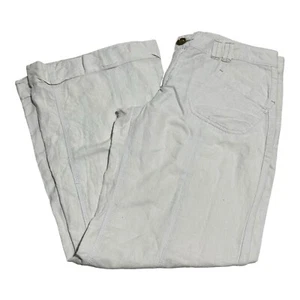 Free People Wide Leg Pants Women’s 12 White Mid Rise Cuffed Hem Pockets - Picture 1 of 9