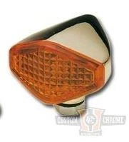 Custom Chrome Diamond Mini Lamp 12 V Amber - Size(inches) H:1.25 W:1.9 BC16613 - Image 1 of 1