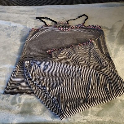 Pijama muñeca bebé Joe Boxer para mujer talla grande negro/blanco a rayas Foto 1 de 4