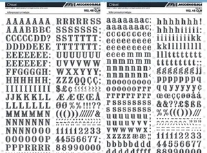 Juego de letras de transferencia MECANORMA 102,48 CLN, #448 CINCEL 11,8 mm - Imagen 1 de 2