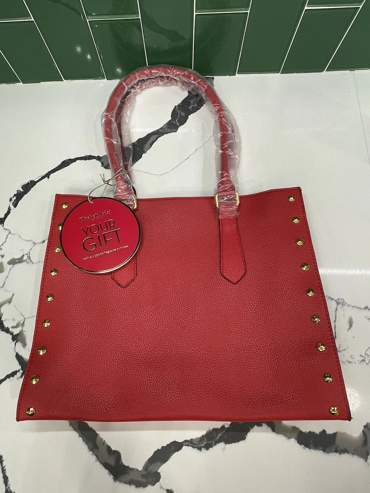 Genuine Elizabeth Arden Red Bond Leather Tote Hand Bag Weekender Shopping Travel