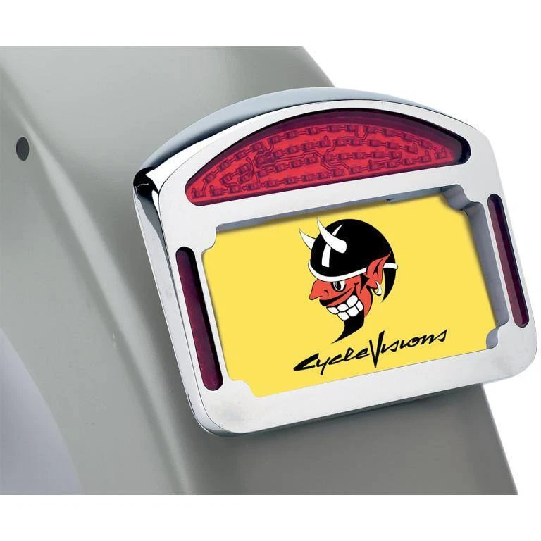 Cycle Visions - CV4839 - Eliminador LED Luz Trasera/Marco de Placa de Licencia, Cromo Foto 1 de 1