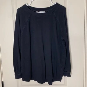 FP Beach Schwarz Waffel Strick Langarm Top XS Slouchy Raglan Oversized Freizeit - Bild 1 von 7
