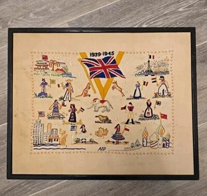 WWII NADELARBEIT SAMPLER L46CM H37CM - Bild 1 von 10