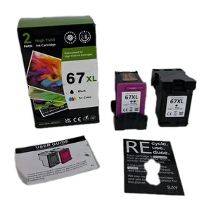 67XL Ink Cartridge Replacement for HP 67 XL (Black & Tri-Color) High Yield - Picture 1 of 4