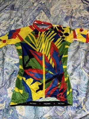 Camiseta de Ciclismo Pactimo Adulto Mediana Negra Cremallera Completa 3 Bolsillos Serie Artista. Foto 1 de 4