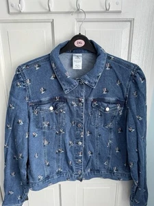 Disney Minnie Mouse print denim jacket size XL approx uk 18/20 - Picture 1 of 8