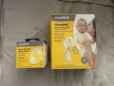 NEW Medela Harmony -Manual Breast Pump AND personalfit Flex Breast Shields LOT - Image 1 of 3