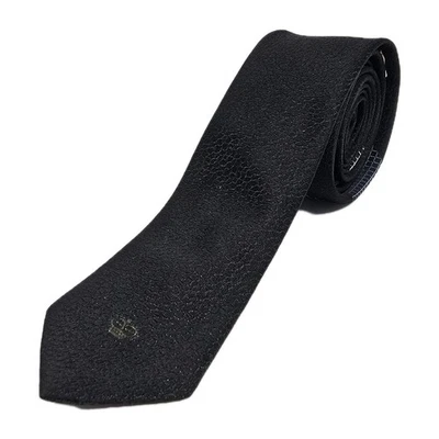 Prince Consort Vintage Button-Down Neck Tie Black Abstract Skinny Schreter - Image 1 of 4