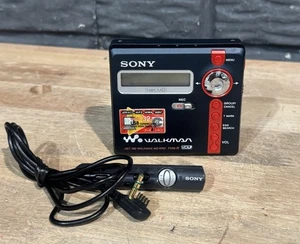 Sony Minidisc MZ-N707 Type-R MDLP Player Recorder schwarz/rot, getestet mit Fernbedienung - Bild 1 von 9