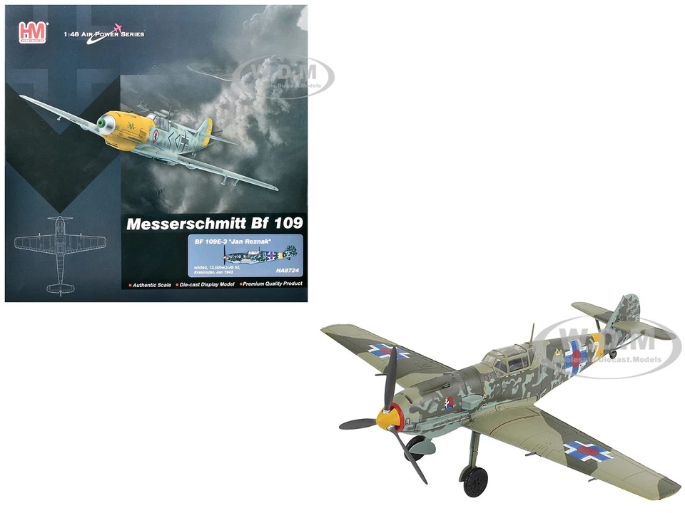 MESSERSCHMITT BF 109E-3 AIRCRAFT "JAN REZNAK" 1/48 MODEL BY HOBBY MASTER HA8724