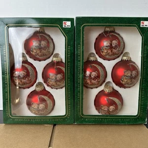 Christmas by Krebs Glas Weihnachtsschmuck 2 Bären auf Goldmond 2 Packungen - Bild 1 von 4