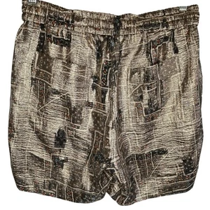Isabel Marant Silk Shorts Womens 10 Metallic Abstract Designer Resort Boho Chic - Picture 1 of 15