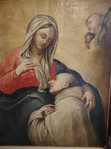 Dipinto olio su tela del '700, rintelo, una scena religiosa - Foto 1 di 9