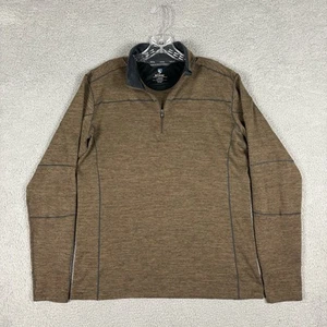 KUHL Ryzer 1/4 Zip Pullover Men’s Large Brown Stretch Performance Sweatshirt - Picture 1 of 11