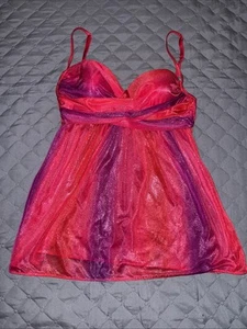 Victoria’s Secret Sexy Little Things, Women’s Red /Purple Shimmer Top  36C - Picture 1 of 3