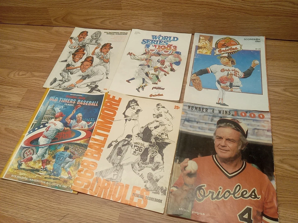 MLB BASEBALL PROGRAMs BALTIMORE ORIOLES World Series  6 Pieces - Image 1 of 4