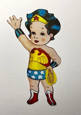 MUJER MARAVILLA Bebé/Niño Pequeño Figura Cartón Recorte RARO Foto 1 de 4