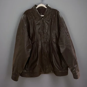 LA Leather California Brown Leather Jacket Men's Size 3XL Motorcycle Biker - Picture 1 of 18