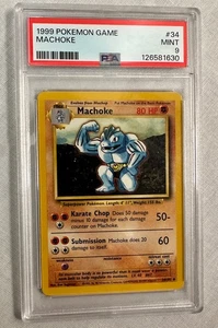 1999 Pokemon Base Set Unlimited MACHOKE 34/102 PSA 9 - MINT - Picture 1 of 2