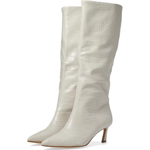 Steve Madden Mujeres Lavan Kitten Tacón Botas Talla EE. UU. 5,5 M Hueso Blanco Croc Estampado - Imagen 1 de 6