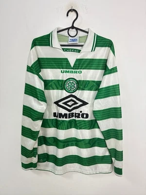CELTIC 1997/1999 HOME FOOTBALL LONG SLEEVE UMBRO VINTAGE SHIRT SIZE XL ADULT - Bild 1 von 4
