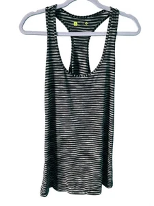 Xersion Black White Striped Racerback Tank Top Women’s XL Fitted Activewear - Picture 1 of 4