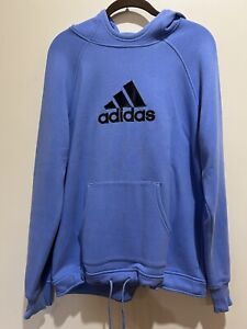 2007- Adidas Sweat à capuche bleu/noir ~ Logo brodé ~ Taille Large