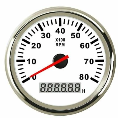 85mm Marine Tachometer 0-8000RPM Speedometer Gauge Rev Counter for Car Boat NEW - Image 1 of 4