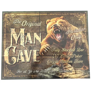 The Original Man Cave Invitation Only Sign New Metal Nostalgic - Picture 1 of 4