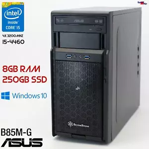 ASUS B85M-G Intel Core i5 4460 Computadora PC Windows 10 11 250GB SSD 8GB RAM Ps - Imagen 1 de 5