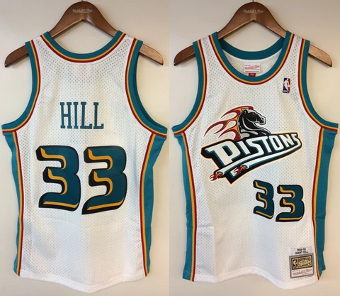 Grant Hill Detroit Pistons Mitchell & Ness NBA Authentic Jersey 1998-1999 White Cover