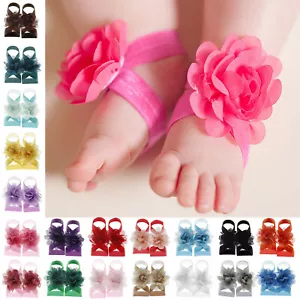 Chiffon Flower Barefoot Sandals Feet Accessories for Baby Girls Newborns Infants - Picture 1 of 42