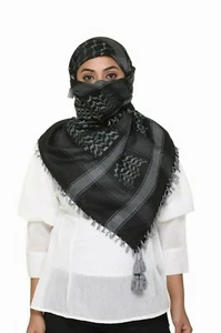 Bufanda cuadrada unisex militar de algodón palestino desierto de Shemagh Arafat - Imagen 1 de 16