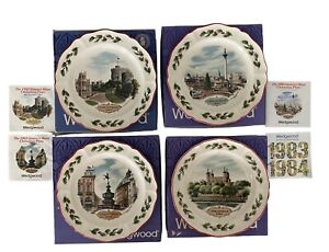 4 Wedgwood Queens Ware Christmas Plates  1980  1981  1982  1984 Vintage London
