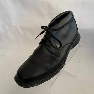 Collection by Clarks Chukka Ankle Boots Black Leather Round Toe Lace Up Sz 11.5M - Picture 1 of 11