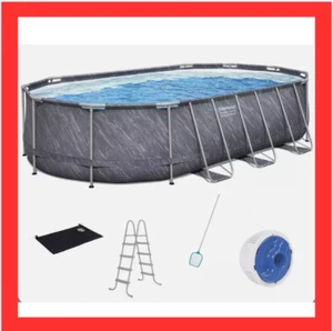 Bestway Platinum Swimming Pool Above Ground Steel Frame Pool Set Pump & Ladder - Picture 1 of 16