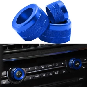 3x Blue AC Climate Control Radio Volume Knob Ring Trim For BMW X5 14-18 X6 15-19 - Picture 1 of 10
