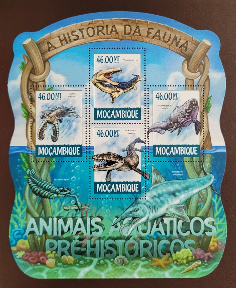 Mozambique 2015 / Animales acuáticos prehistóricos / 4v ms Foto 1 de 1