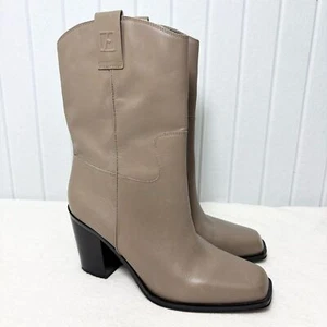 Franco Sarto Taupe Leather Upper Women's Valor Mid Shaft Cowboy Boots Size 9.5 - Picture 1 of 14