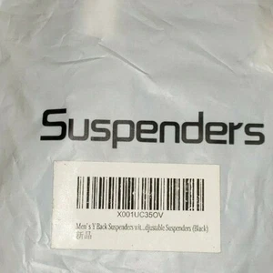 Suspendedores traseros ajustables para hombre ""Y"" negros - Imagen 1 de 4