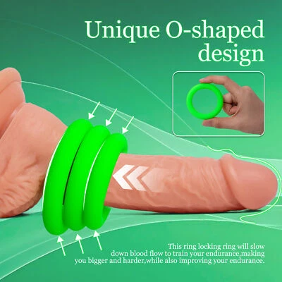 3件鸡尾酒戒指套装硅胶Penis球鸡尾酒环软矫正性玩具男性 — 第 1/4 张图片