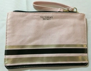Victoria’s Secret Pink  Wristlet Makeup Bag Zippered Pouch Cosmetic Case 8" X 5" - Picture 1 of 6
