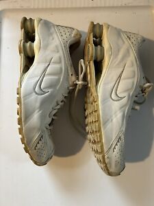 Nike Shox R4 White Metallic Silver  Women's 9 Running Jogging Shoes