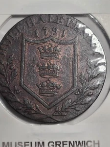 1791 1/2 PENNY HULL HALFPENNY CONDOR TOKEN; VF-20; IMO - Picture 1 of 3