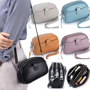 Small Split Genuine Leather Crossbody Shoulder Bag Womens Clutch Purses Handbags - Picture 1 of 26