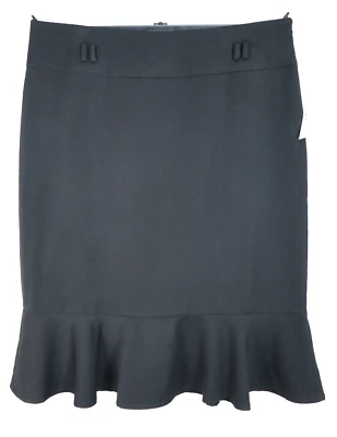 NUEVO CON ETIQUETAS EAST 5TH Mujer Poliéster Rayón Falda Lápiz Forrada Volantes Negra Talla 18 Foto 1 de 4